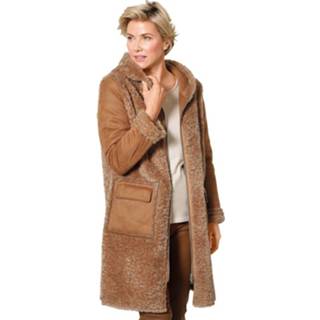 👉 Mantel kunstvezels effen vrouwen cognac mannen van een modieuze materialenmix MONA 4055708995147