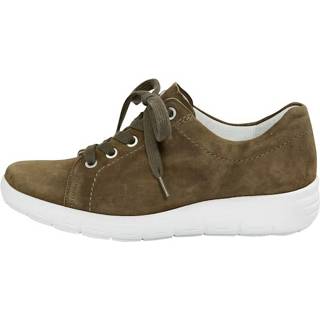 👉 Veterschoenen geruwd leer effen vrouwen olijf Veterschoen Vamos 4055704983346 4055704985937