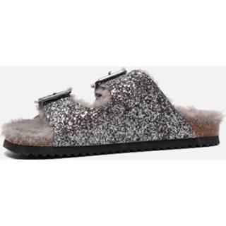 👉 Colors of California Furry Bio pantoffels zilver