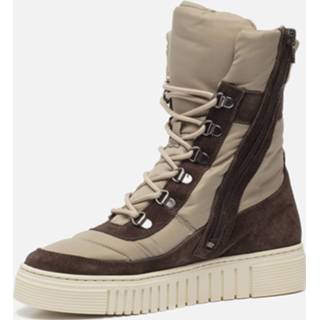 👉 Veterboots leer vrouwen taupe Aqa