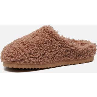 👉 Slippers imitatiebont vrouwen cognac Colors of California Fluffy 8056863848442