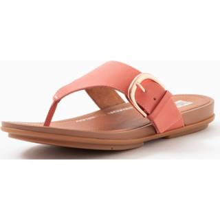 👉 FitFlop FitFlop Gracie Toe-Post slippers roze Leer