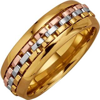 👉 Damesring geel wit rood multicolor goud vrouwen van 14 kt. geel/wit/rood Diemer Gold 4055709254342 4055709254373