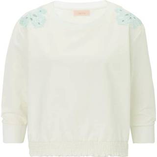 👉 Sweatshirt sienna l effen vrouwen crème met borduursel 4055708225664 4055708225640