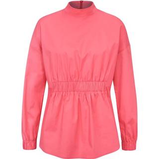 👉 Blous effen vrouwen koraal Blouse met opstaande kraag REKEN MAAR 4055708122321 4055708122352