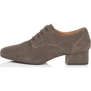 👉 Veterschoenen sienna grijs leer effen vrouwen lichtgrijs Veterschoen 4055707120083 4055707120045