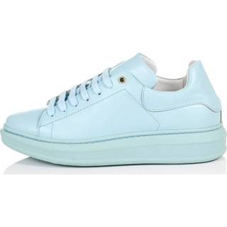 👉 Sneakers blauw leer effen vrouwen modern lichtblauw Sneaker REKEN MAAR 4055708231887 4055708231849