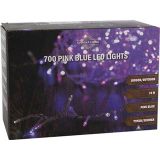 👉 Lichtsnoer roze blauw Feestverlichting roze/blauw 700 lampjes 1400 cm met timer
