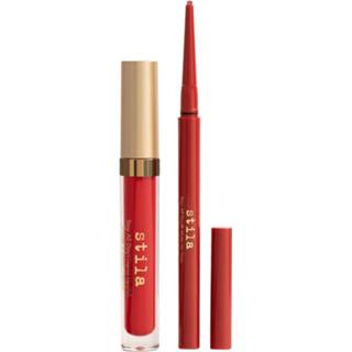 👉 Lippenstift rood vrouwen Stila Red Compassion Liquid Lipstick and Lip Liner Set