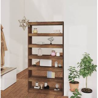 👉 Boekenkast hout active Boekenkast/kamerscherm 100x30x198 cm bewerkt bruineiken 8720286844748