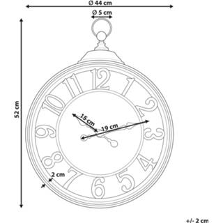 👉 Wandklok zwart ø 44 cm ALLOZA 4251682283717