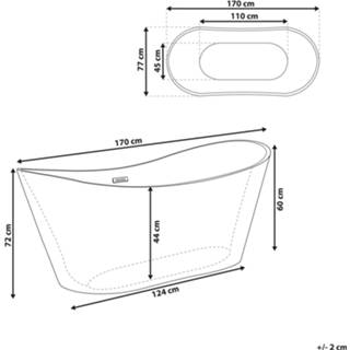 👉 Vrijstaand bad marineblauw blauw 1700 x 770 mm ANTIGUA 4251682284219