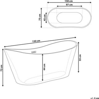 👉 Vrijstaand bad rood Ovaal 150 x 75 cm ANTIGUA 4251682284271