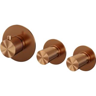 👉 Baduitloop koper Inbouwthermostaatset Brauer Copper Carving Incl en 3 Standen Handdouche 8720359391803