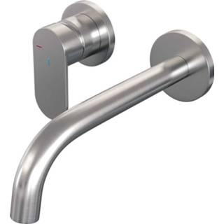 👉 Wastafelmengkraan RVS Inbouw Brauer Brushed Edition Platte Hendel Gebogen Uitloop Geborsteld Met Rozetten 8720359393616