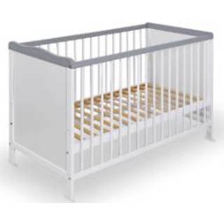 👉 Babybed wit grijs grenen den massief jongens baby's Urra wit/grijs 60 x 120 cm 4250224305559