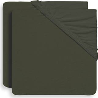 👉 Hoeslaken donkergroen active Jollein Jersey 2-Pack - 60x120 cm. Leaf Green 8717329368750