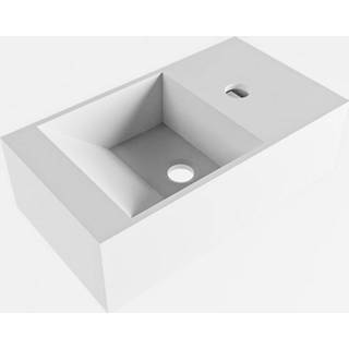 👉 Fontein talc Mondiaz Tyne 40 cm Solid Surface Positie Links Zonder Kraangat 6017322795730