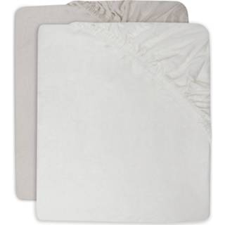 👉 Hoeslaken active Jollein Jersey 2-Pack - 60x120 cm. Ivory/Nougat 8717329368736