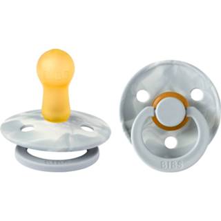 👉 Speen blauw BiBS - Round Pacifier Stage 1 Fopspeen 0+ maanden 2 stuks Cloud Ivory / 5713795221561