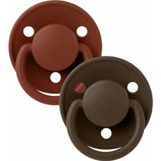 👉 Speen bruin BiBS - De Lux Pacifier One Size Fopspeen 2 stuks Rust / Mocha 5713795216581