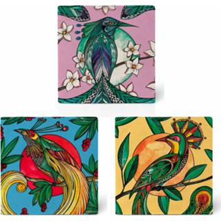👉 Onderzetter Ligarti set van 3 onderzetters Paradijsvogels 6090552729799
