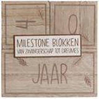 👉 Houten blok hout bruin unisex Prénatal milestone blokken 8714841977927