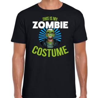 👉 Shirt active mannen zwart Zombie costume halloween verkleed t-shirt voor heren