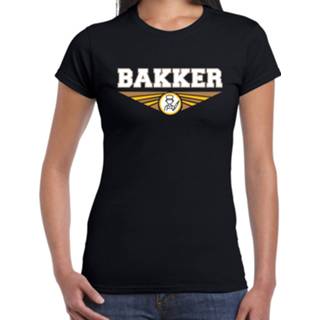 👉 Shirt active vrouwen zwart Bakker t-shirt dames - Beroepen