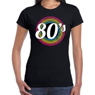 👉 Shirt active vrouwen zwart 80s / eighties verkleed t-shirt voor dames - 70s, party outfit