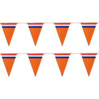 👉 Vlaggenlijn oranje Holland vlaggenlijnen 10 meter - 2x stuks van