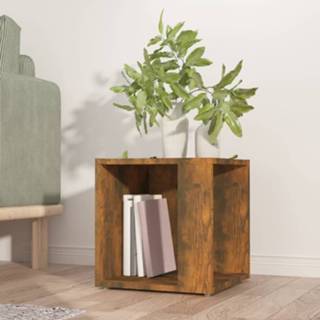 Bijzettafel hout active 33x33x34,5 cm bewerkt gerookt eikenkleurig 8720286956854