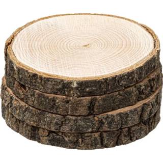 👉 Onderzetter hout Set van 8x ronde onderzetters voor glazen D10 cm