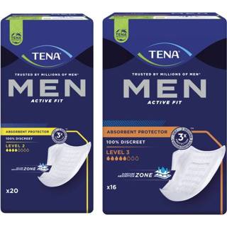 👉 Combi Product: Tena Men (Active Fit) Level 2 + Tena Men (Active Fit) Level 3