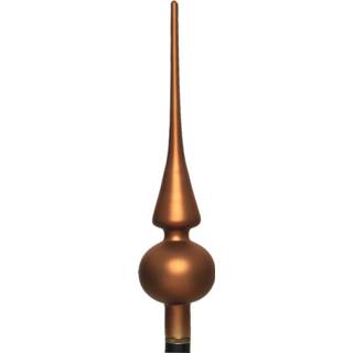 👉 Kerstboom bruin Glazen piek kaneel mat 26 cm