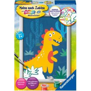 👉 Dinosaurus meisjes kleurrijk Ravensburger Schilderen op nummertjes - Brutale 4005556201587