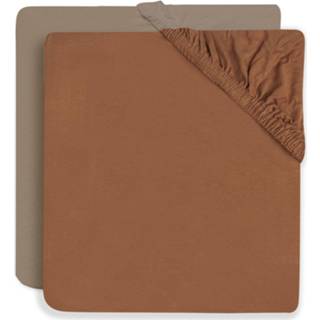 👉 Hoeslaken active Jollein Jersey 2-Pack - 60x120 cm. Caramel/Biscuit 8717329368729