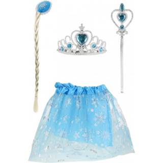👉 Active Leuke ijsprinsessen set met rok, tiara, staf en vlecht clip 8713647000556