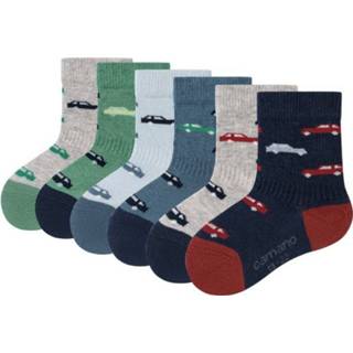 👉 Sock katoen mix blauw baby's Camano Baby Socks 6-Pack Auto's 4052171481801