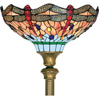 👉 Vloerlamp oudmessing Tiffany-stijl DRAGONFLY 5013874369987