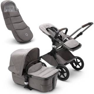 👉 Kinder wagen grijs meisjes kinderen Bugaboo Combi kinderwagen Fox 3 Mineral Compleet Grafiet/ Light incl. GRATIS voetenzak Bundel Actie