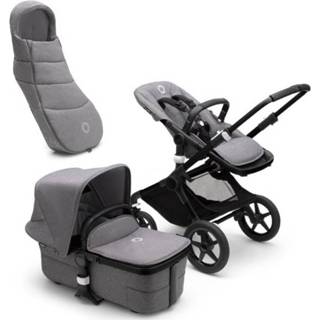 👉 Kinder wagen meisjes grijs kinderen zwart Bugaboo Combi kinderwagen Fox 3 Compleet Black /Grijs gemêleerd incl. GRATIS voetenzak Bundel Actie