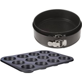👉 Bakvorm set - 1x muffin vorm en 2x taartvormen/springvormen anti-aanbaklaag
