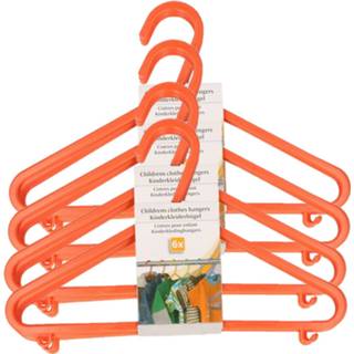 👉 Kledinghanger oranje plastic kinderen baby's kinderkleding / baby kledinghangers 36x stuks 17 x 28 cm