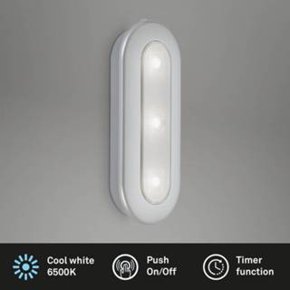 👉 Zilver LED Push-Light Row, batterijvoeding, 6.500K, 15 cm 4002707386087