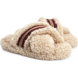 👉 Pantoffels vrouwen beige Tommy Hilfiger Sherpa Fur Home Dames 8720641577519