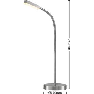 👉 Bureaulamp nikkel gesatineerd Lindby Hizuma LED in 4251911730463