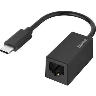 👉 Netwerkadapter zwart Hama Netwerk adapter, USB-C - LAN gigabit 4047443437235