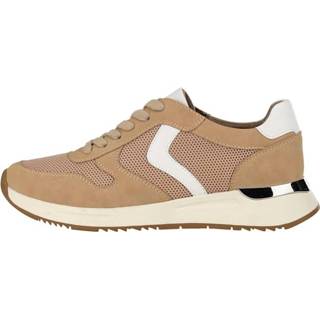 👉 Sneakers effen wit beige Sneaker met meshinzetten Liva Loop Beige/Wit 4055708000261 4055708000278