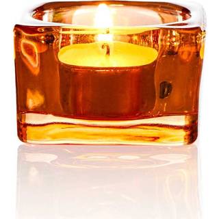 Waxinelichthouder groen geel oranje glas Set van 3 waxinelichthouders Groen/Geel/Oranje 4055708542563
